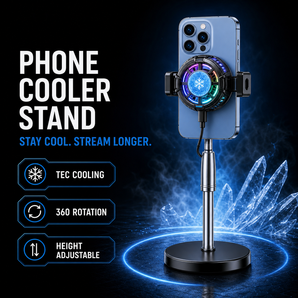 Magnetic Phone Cooler Stand for Gaming and Live Streaming