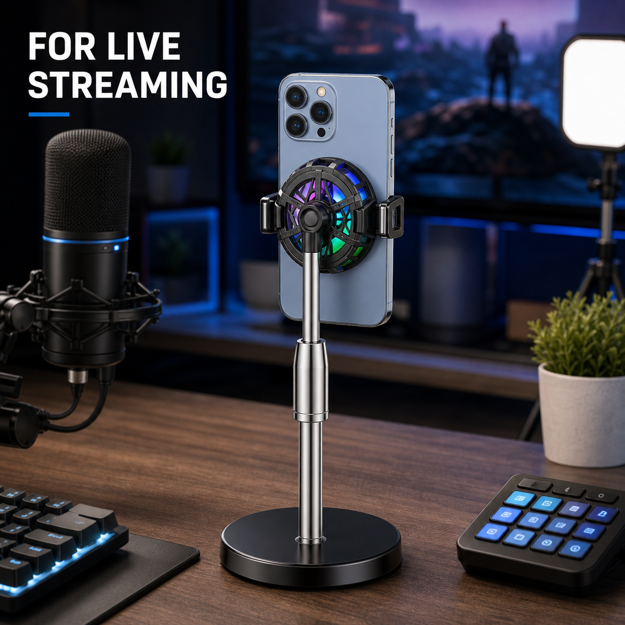 Magnetic Phone Cooler Stand for Gaming and Live Streaming