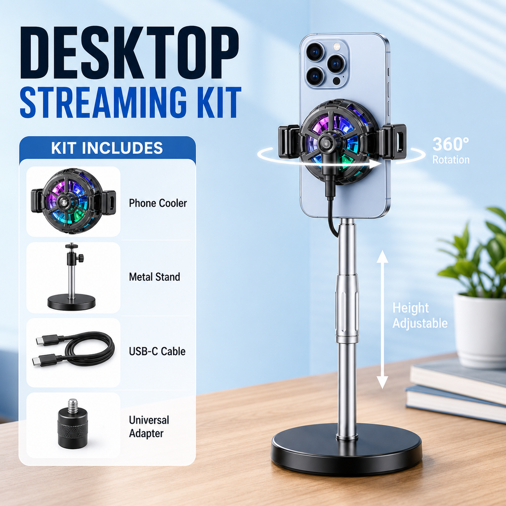 Magnetic Phone Cooler Stand for Gaming and Live Streaming