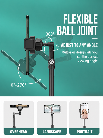 Flexible ball-joint phone holder with multi-angle adjustment