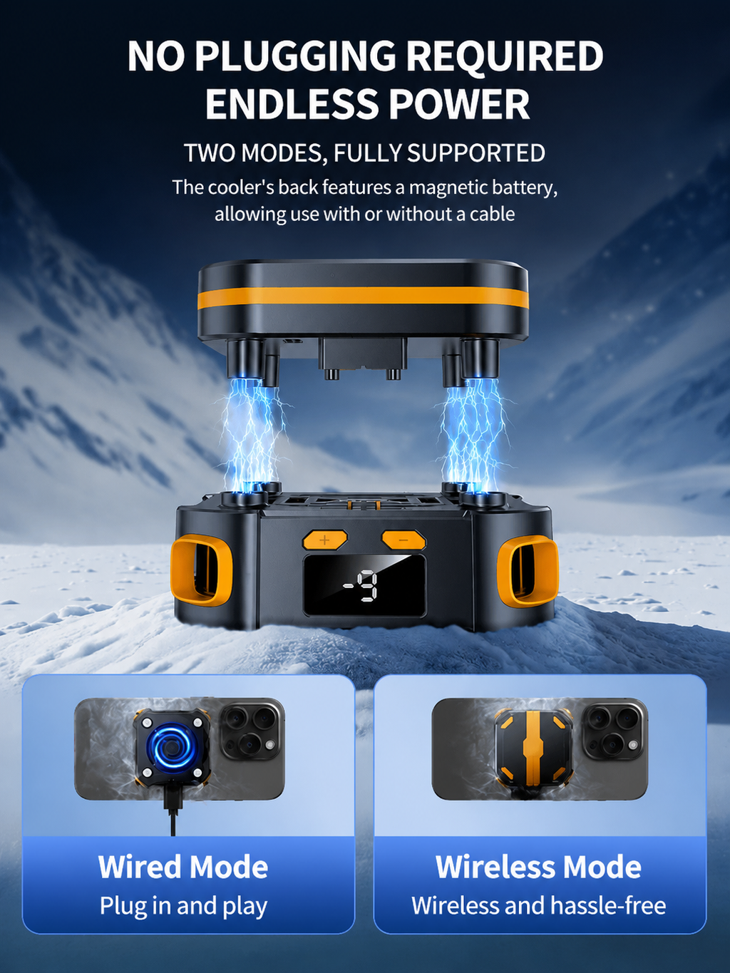10W Magnetic Phone Cooler with 2000mAh Battery