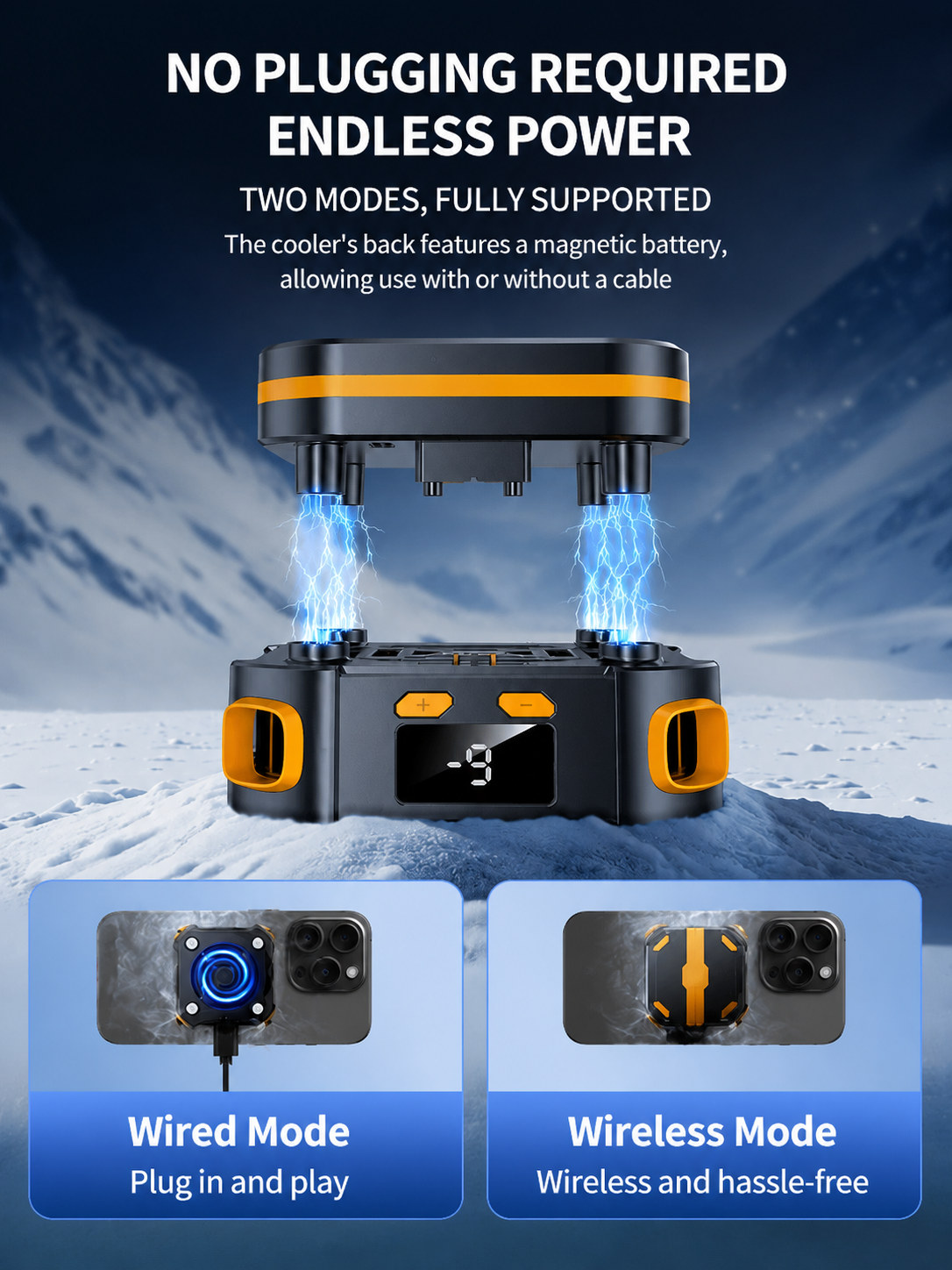 10W Magnetic Phone Cooler with 2000mAh Battery
