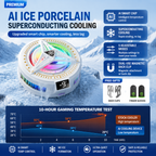 Black magnetic phone cooler with three cooling modes