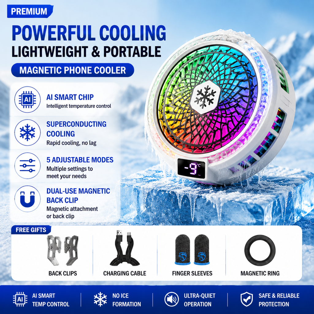 Phone cooler package contents and mounting accessories