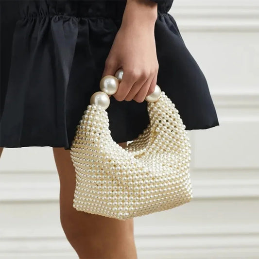 Elegant Pearl Party Handbag – Beaded Evening Clutch