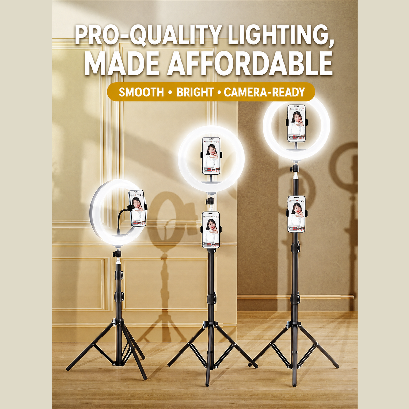 Ring light stand for livestreaming and content creation